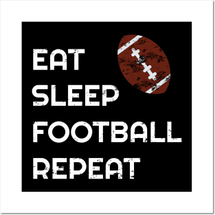 Eat Sleep Football Repeat Hoodie, Love Football Vintage Gift, American Football Funny Hoodie Posters and Art